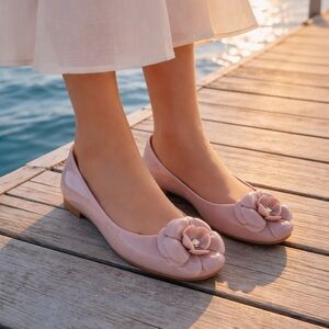 Kate Spade New York Jade Flower Jelly Ballerina Flats in Rose Pink Size 7